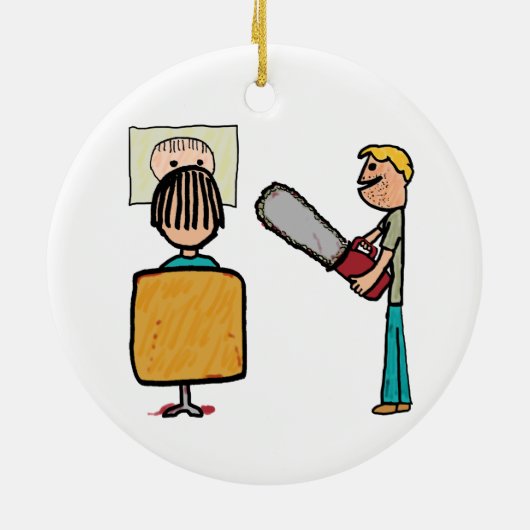 Funny Scary Barber Sweeney Todd Keramisch Ornament (Achterkant)