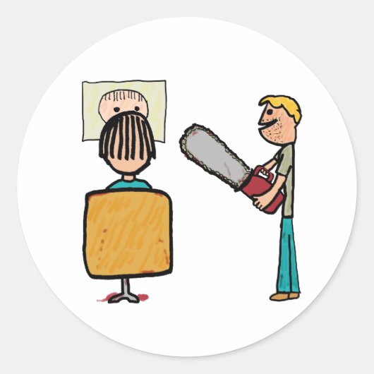 Funny Scary Barber Sweeney Todd Ronde Sticker (Voorkant)