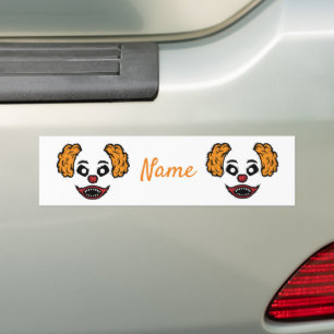 Funny Scary Clown Thunder_Cove Bumpersticker