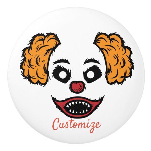 Funny Scary Clown Thunder_Cove Keramische Knop (Voorkant)