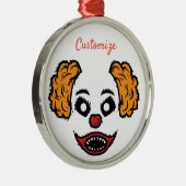 Funny Scary Clown Thunder_Cove Metalen Ornament (Rechts)
