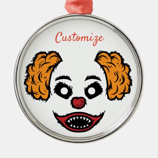 Funny Scary Clown Thunder_Cove Metalen Ornament (Voorkant)
