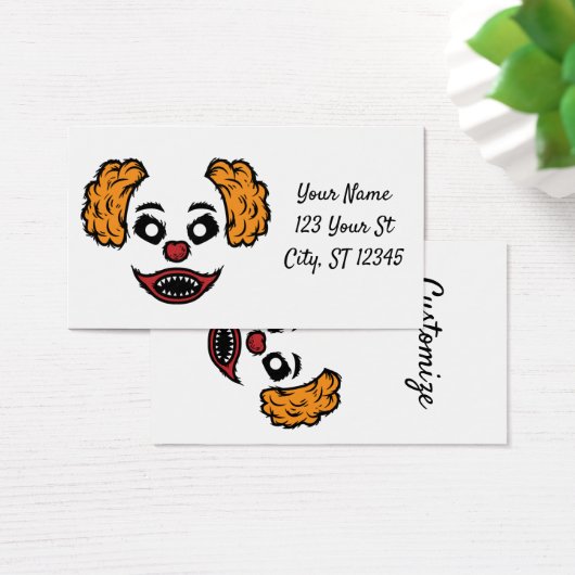 Funny Scary Clown Thunder_Cove Visitekaartje (Bureau)