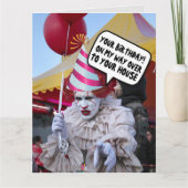 FUNNY SCARY EVIL CLOWN BIRTHDAY CARDS KAART (Voorkant)