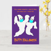 Funny Scary Ghosts in maskers Halloween-kaart Kaart (Gele Bloem)