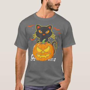 Funny Scary Halloween Black Cat Witch Pet T-shirt