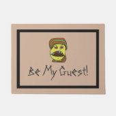 Funny Scary Hungry Cartoon met instelbare lijsten Deurmat (Voorkant)