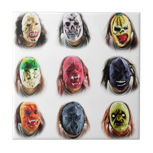 Funny Scary-maskers Tegeltje (Voorkant)