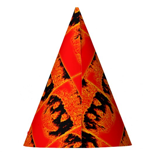 Funny Scary Oranje Fire Flames Halloween Pumpkin Feesthoedjes (Achterkant)