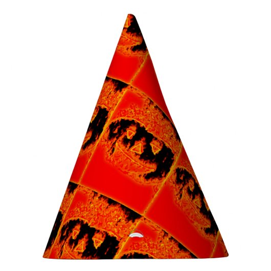 Funny Scary Oranje Fire Flames Halloween Pumpkin Feesthoedjes (Rechts)