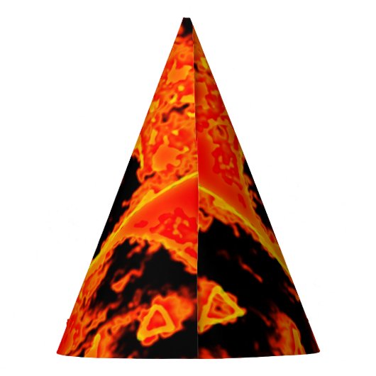 Funny Scary Oranje Fire Flames Halloween Pumpkin Feesthoedjes (Achterkant)