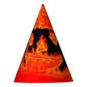 Funny Scary Oranje Fire Flames Halloween Pumpkin Feesthoedjes (Voorkant)