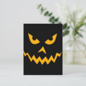 Funny Scary Pumpkin Face Cartoon voor Halloween Briefkaart (Staand voorkant)