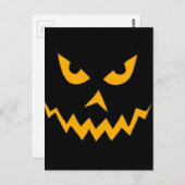 Funny Scary Pumpkin Face Cartoon voor Halloween Briefkaart (Voorkant / Achterkant)