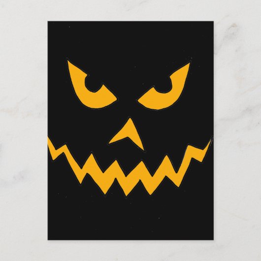 Funny Scary Pumpkin Face Cartoon voor Halloween Briefkaart (Voorkant)