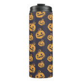 Funny Scary Pumpkin Faces Halloween Thermosbeker (Voorkant)