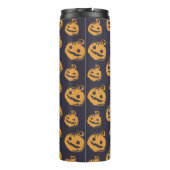 Funny Scary Pumpkin Faces Halloween Thermosbeker (Achterkant)