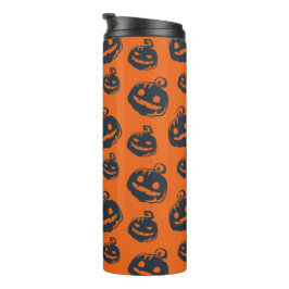 Funny Scary Pumpkin Faces Halloween Thermosbeker