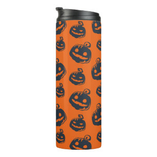 Funny Scary Pumpkin Faces Halloween Thermosbeker