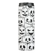 Funny Scary Pumpkin Faces Sketch Thermosbeker (Achterkant)