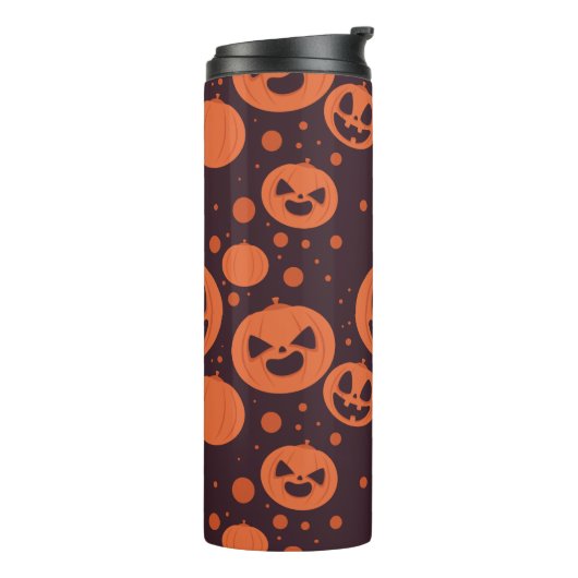 Funny Scary Pumpkin Facets Thermosbeker (Gedraaid links)