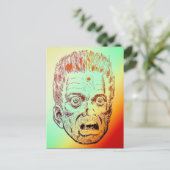 Funny Scary Retro Halloween Face Comic Face Briefkaart (Staand voorkant)