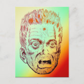 Funny Scary Retro Halloween Face Comic Face Briefkaart (Voorkant)