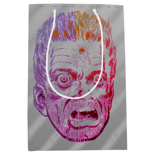 Funny Scary Retro Halloween Face Comic Face Medium Cadeauzakje (Voorkant)