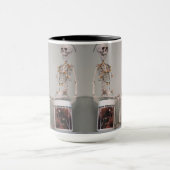 Funny Scary Skeleton Botten Coffee Halloween Desig Mok (Midden)