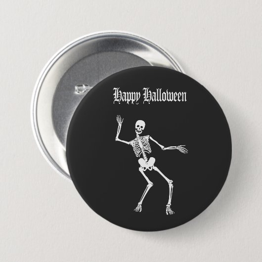 Funny Scary Skeleton Happy Halloween Ronde Button 7,6 Cm (Voorkant /achterkant)