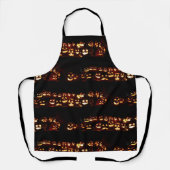 Funny Scary Spooky Halloween Lit Jack O'Lantern Schort (Voorkant)