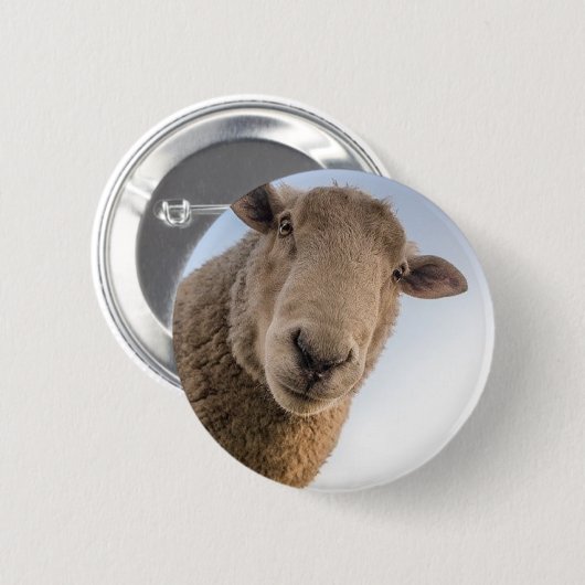 Funny schaap selfie ronde button 5,7 cm (Voorkant /achterkant)