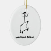 Funny Schaats Board kerstversiering Keramisch Ornament (Rechts)