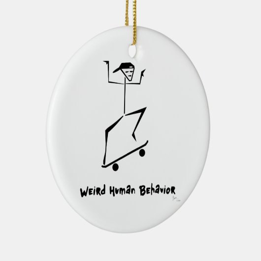 Funny Schaats Board kerstversiering Keramisch Ornament (Rechts)