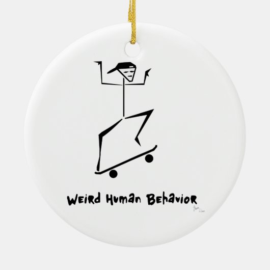 Funny Schaats Board kerstversiering Keramisch Ornament (Achterkant)