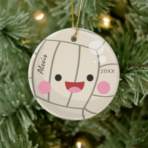 Funny Schattig Volleyball Kawaii Ball Kind Keramisch Ornament