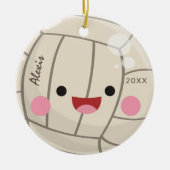 Funny Schattig Volleyball Kawaii Ball Kind Keramisch Ornament (Voorkant)