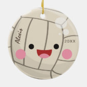 Funny Schattig Volleyball Kawaii Ball Kind Keramisch Ornament (Achterkant)