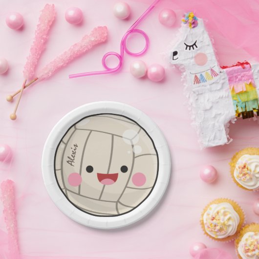Funny Schattig Volleyball Kawaii Ball Kind Papieren Bordje (Feest)