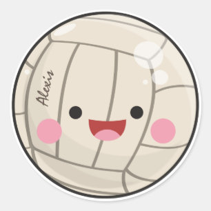 Funny Schattig Volleyball Kawaii Ball Kind Ronde Sticker