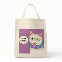 Funny Schattige Hipster Doofus Cat Shopping Bag