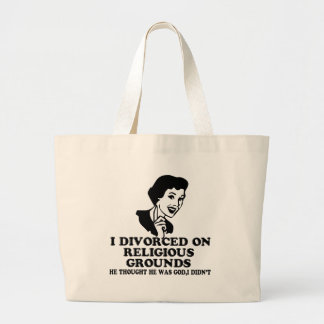 Funny scheiding grote tote bag