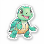 Funny schildpad sticker (Voorkant)