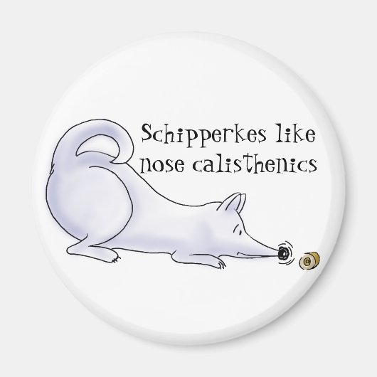 Funny Schipperke Dog Cartoon Magneet (Voorkant)