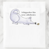 Funny Schipperke Dog Cartoon Rechthoekige Sticker (Tas)