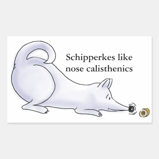 Funny Schipperke Dog Cartoon Rechthoekige Sticker (Voorkant)
