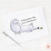 Funny Schipperke Dog Cartoon Rechthoekige Sticker (Envelop)