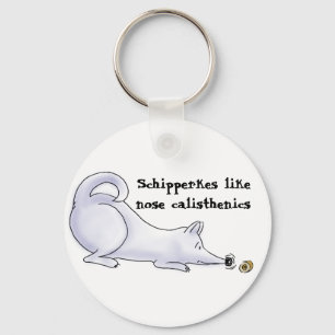Funny Schipperke Dog Cartoon Sleutelhanger