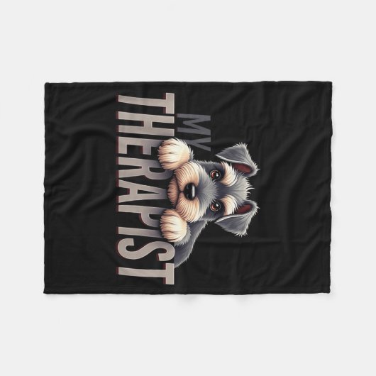 Funny Schnau Puppy My Therast Schnauzer Dog  Fleece Deken (Voorkant (Horizontaal))