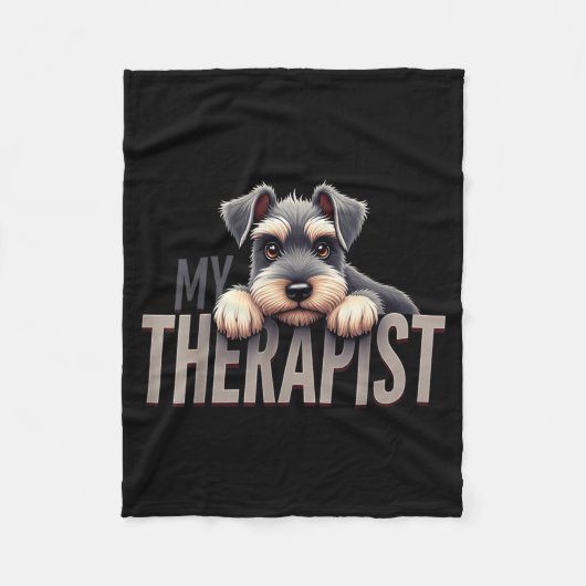Funny Schnau Puppy My Therast Schnauzer Dog  Fleece Deken (Voorkant)